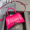 Replica Balenciaga 593546 Hourglass Small Top Handle Calfskin Bag Plum Gold 10