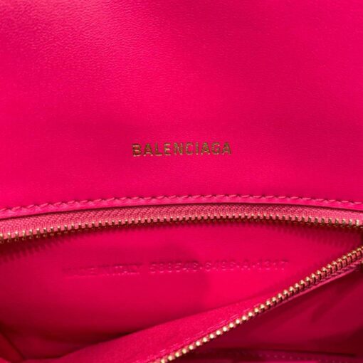 Replica Balenciaga 593546 Hourglass Small Top Handle Calfskin Bag Plum Gold 8