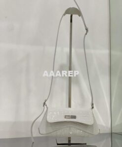 Replica Balenciaga 695645 Women's XX Small Flap Bag Crocodile Embossed In White