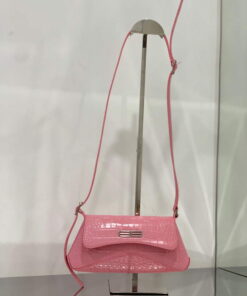Replica Balenciaga 695645 Women's XX Small Flap Bag Crocodile Embossed In Pink