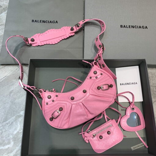 Replica Balenciaga 700940210 Women's Neo Cagole XS Handbag in Pink Arena lambskin