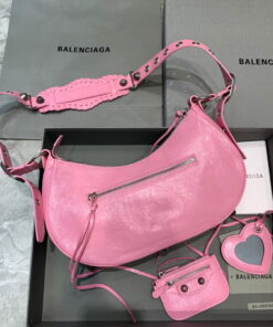 Replica Balenciaga 67130723 Women's Le Cagole Small Shoulder Bag Arena lambskin In Pink 2