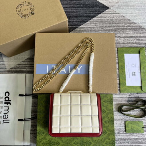 Replica Gucci ‎741457 Gucci Deco Mini Shoulder Bag Red&white