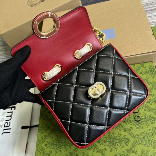 Replica Gucci ‎741457 Gucci Deco Mini Shoulder Bag Red&white 7