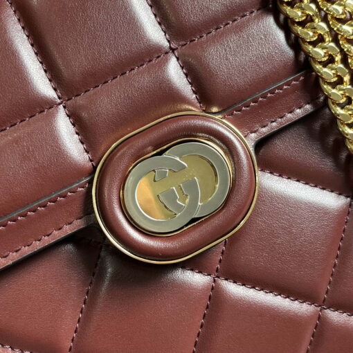 Replica Gucci ‎740834 GG Deco Small Shoulder Bag Wine Red 4