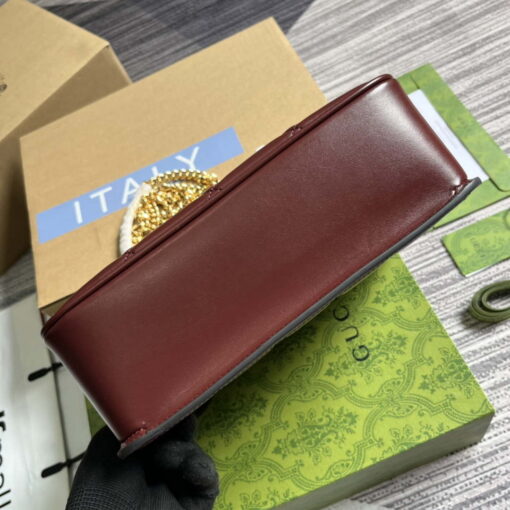 Replica Gucci ‎740834 GG Deco Small Shoulder Bag Wine Red 5