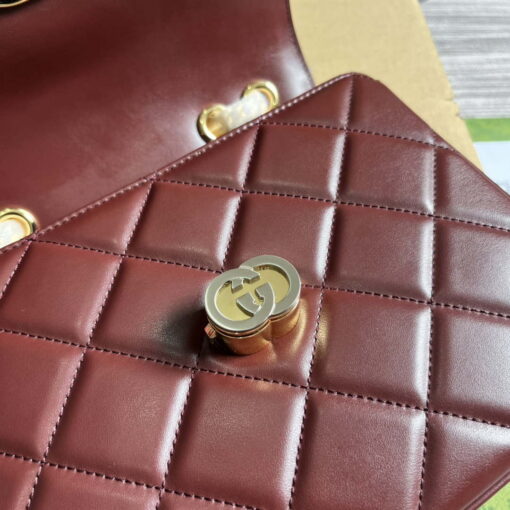 Replica Gucci ‎740834 GG Deco Small Shoulder Bag Wine Red 7