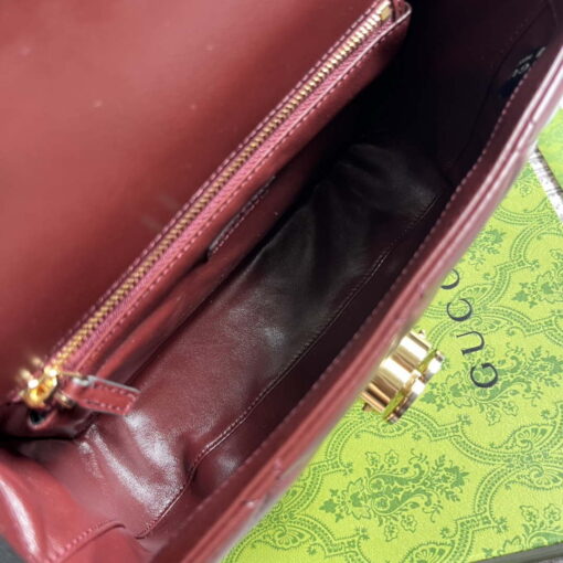 Replica Gucci ‎740834 GG Deco Small Shoulder Bag Wine Red 8