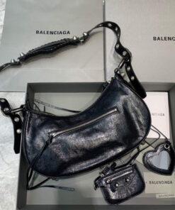 Replica Balenciaga 67130723 Women's Le Cagole Small Shoulder Bag Arena lambskin In Black 2