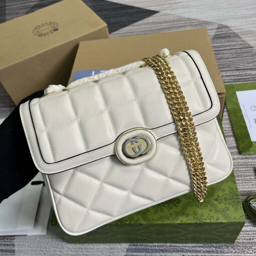 Replica Gucci ‎740834 GG Deco Small Shoulder Bag White 3