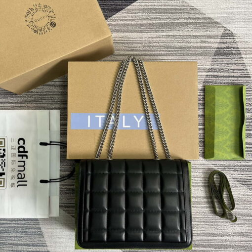 Replica Gucci ‎740834 GG Deco Small Shoulder Bag Black