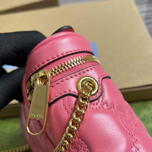 Replica Gucci 723770 GG Matelassé Top Handle Mini Bag Pink 3