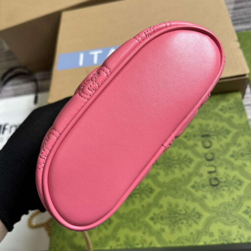 Replica Gucci 723770 GG Matelassé Top Handle Mini Bag Pink 6