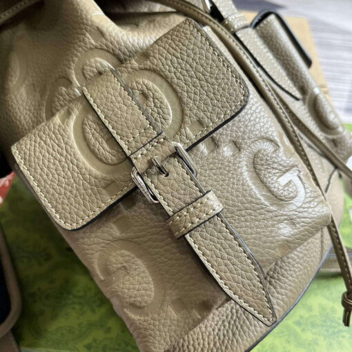 Replica Gucci 739503 Jumbo GG Small Backpack Taupe 4