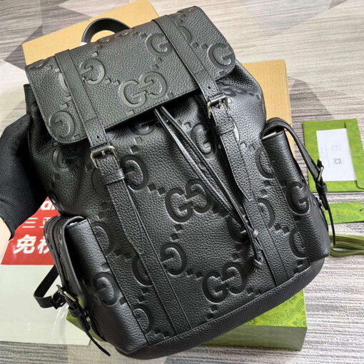 Replica Gucci 625770 Jumbo GG Backpack Black 4