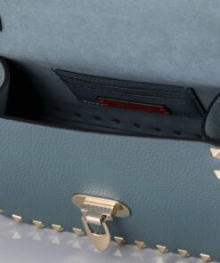 Replica Valentino 2B0I52 Small Rockstud Grainy Calfskin Handbag 2025S Blue 2