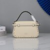 Replica Valentino 2B0I52 Small Rockstud Grainy Calfskin Handbag 2025S Black 9