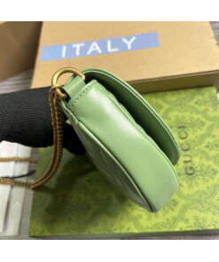 Replica Gucci 746431 GG Marmont Matelassé Chain Mini Bag Green 2