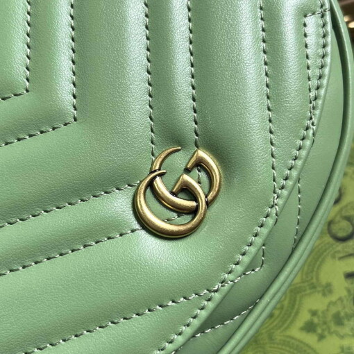 Replica Gucci 746431 GG Marmont Matelassé Chain Mini Bag Green 4