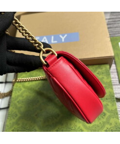 Replica Gucci 746431 GG Marmont Matelassé Chain Mini Bag Red 2