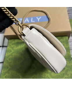Replica Gucci 746431 GG Marmont Matelassé Chain Mini Bag White 2