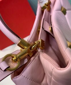 Replica Valentino 2021 Roman Stud The Handle Bag In Nappa 0097L Light Pink 2