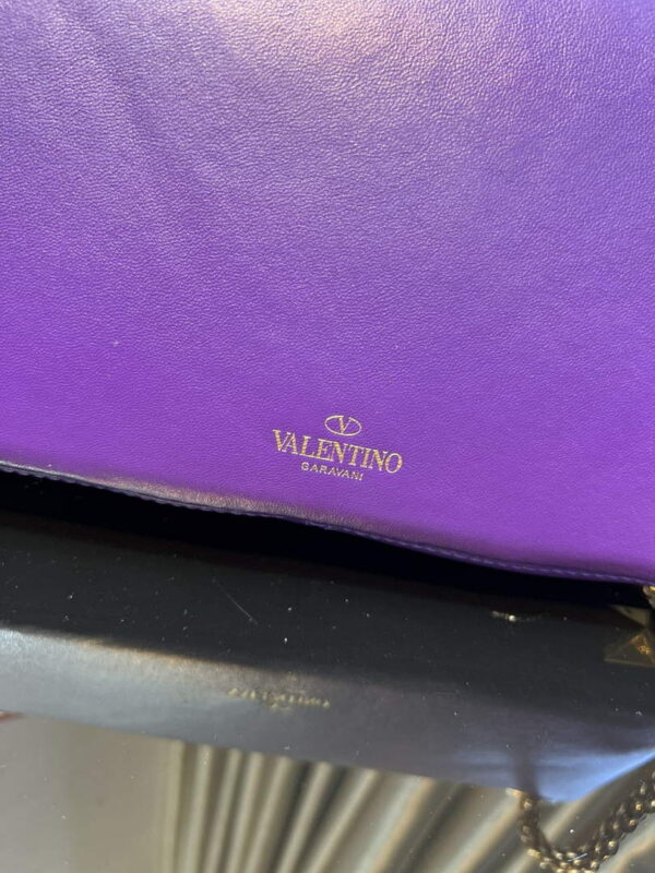 Replica Valentino XW2B0K26 Stud Sign Nappa Shoulder Bag Purple 4
