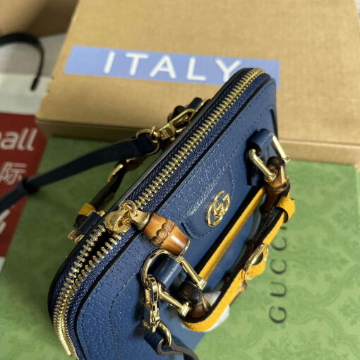 Replica Gucci 715775 Gucci Diana Mini Tote Bag Royal blue leather 5