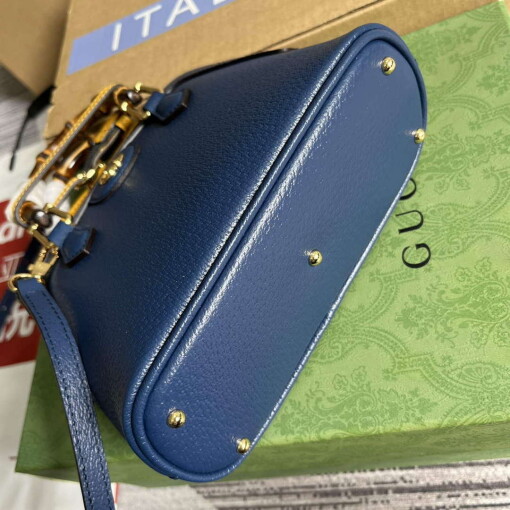 Replica Gucci 715775 Gucci Diana Mini Tote Bag Royal blue leather 6