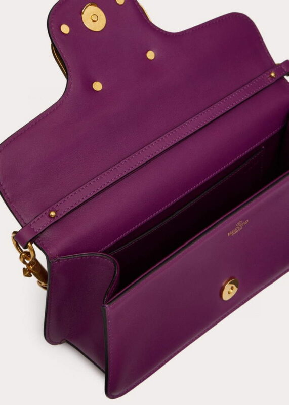 Replica Valentino XW0B0K30 Locò Calfskin Shoulder Bag Purple 3