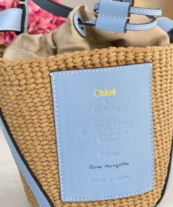 Replica Chloé CHC22SS391G56101 Small Basket Tote Bag Blue 2