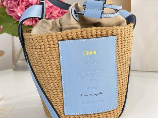 Replica Chloé CHC22SS391G56101 Small Basket Tote Bag Blue 2