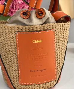 Replica Chloé CHC22SS391G56101 Small Basket Tote Bag Orange 2