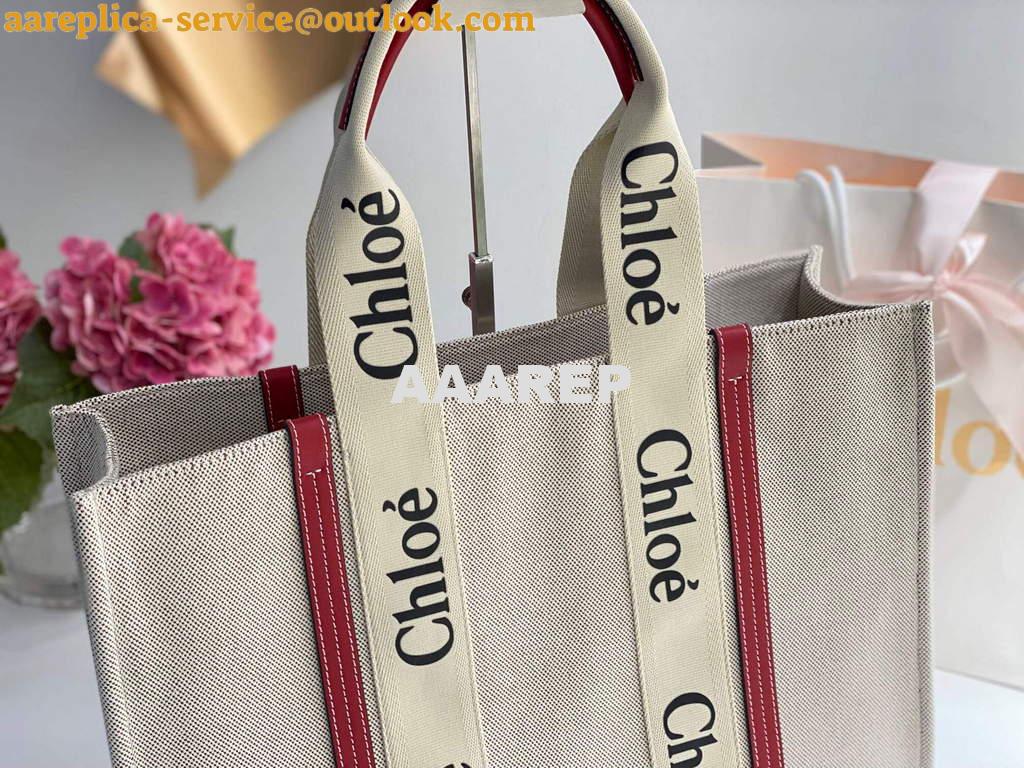 Replica Chloe 382E6690U Large Woody Tote Bag Red 2 Replica Chloe 382E6690U Large Woody Tote Bag Red 2