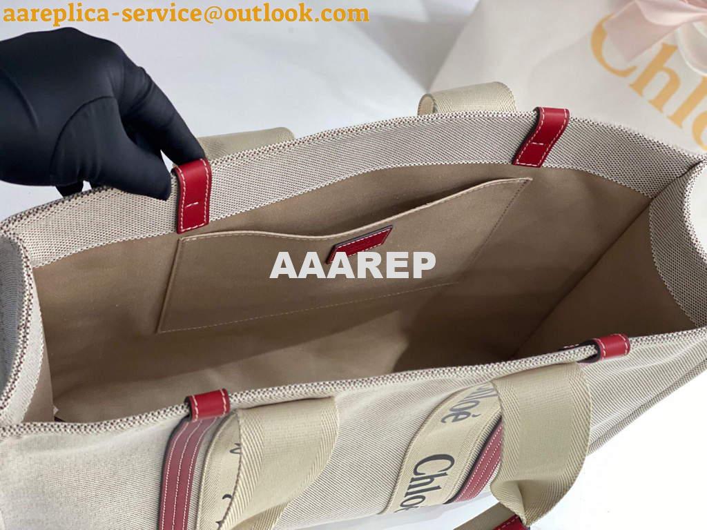 Replica Chloe 382E6690U Large Woody Tote Bag Red 7 Replica Chloe 382E6690U Large Woody Tote Bag Red 7