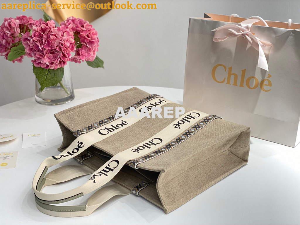 Replica Chloe 382E6690U Large Woody Tote Bag Green 5 Replica Chloe 382E6690U Large Woody Tote Bag Green 5