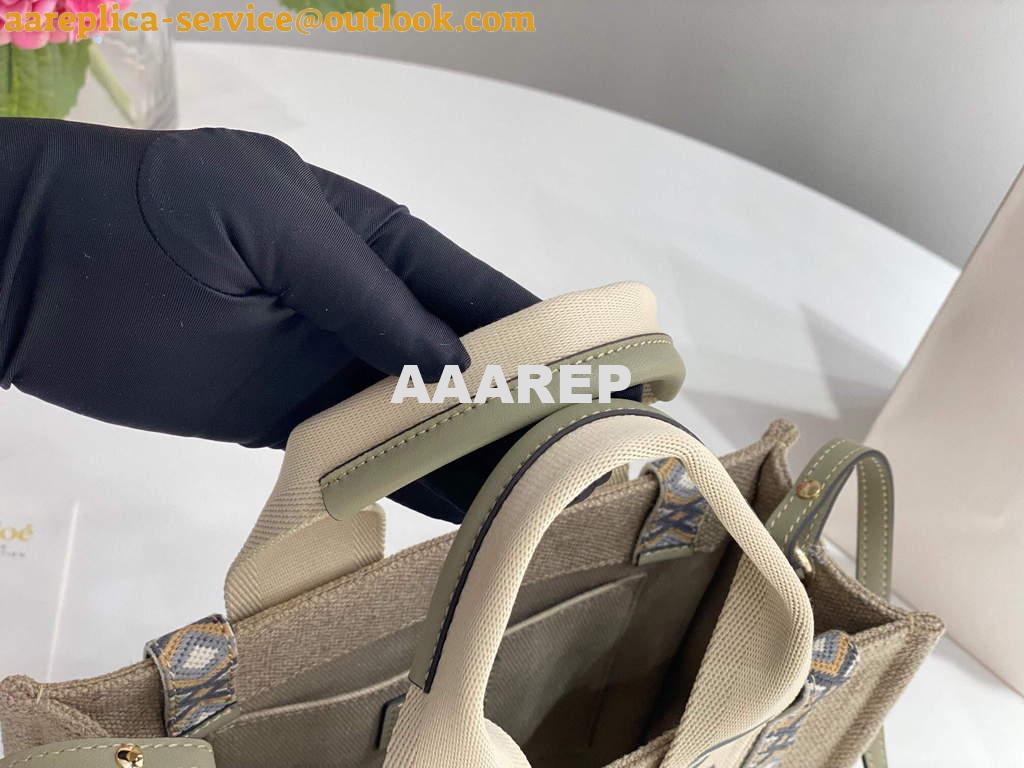 Replica Chloe 385E6690U Small Woody Tote Bag Green 4 Replica Chloe 385E6690U Small Woody Tote Bag Green 4