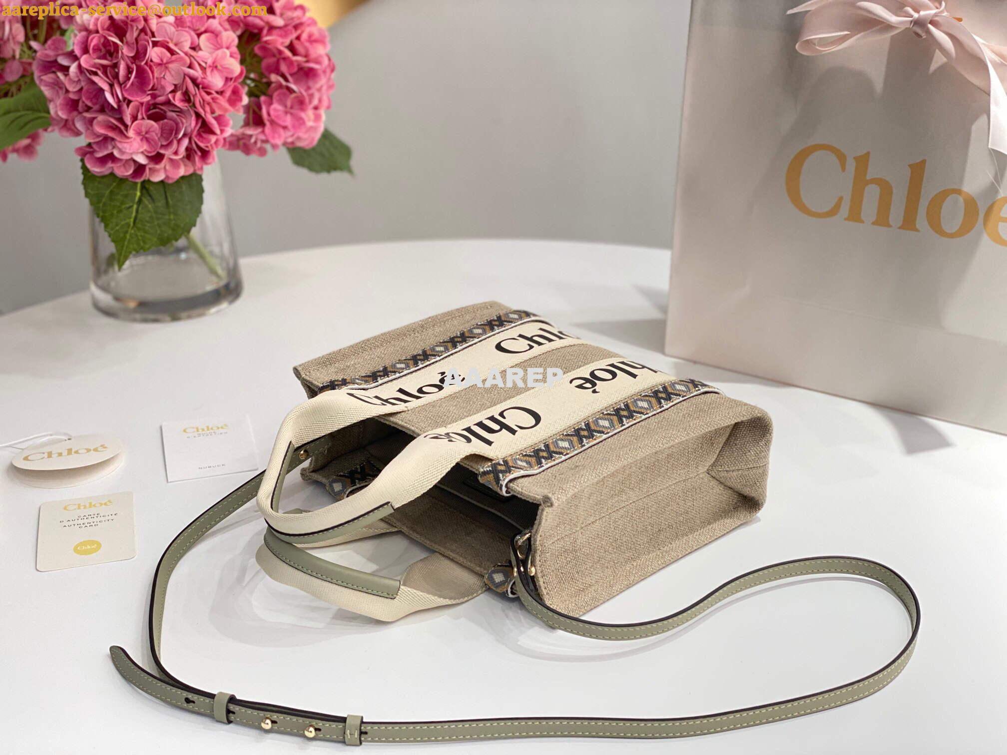 Replica Chloe 385E6690U Small Woody Tote Bag Green 5 Replica Chloe 385E6690U Small Woody Tote Bag Green 5