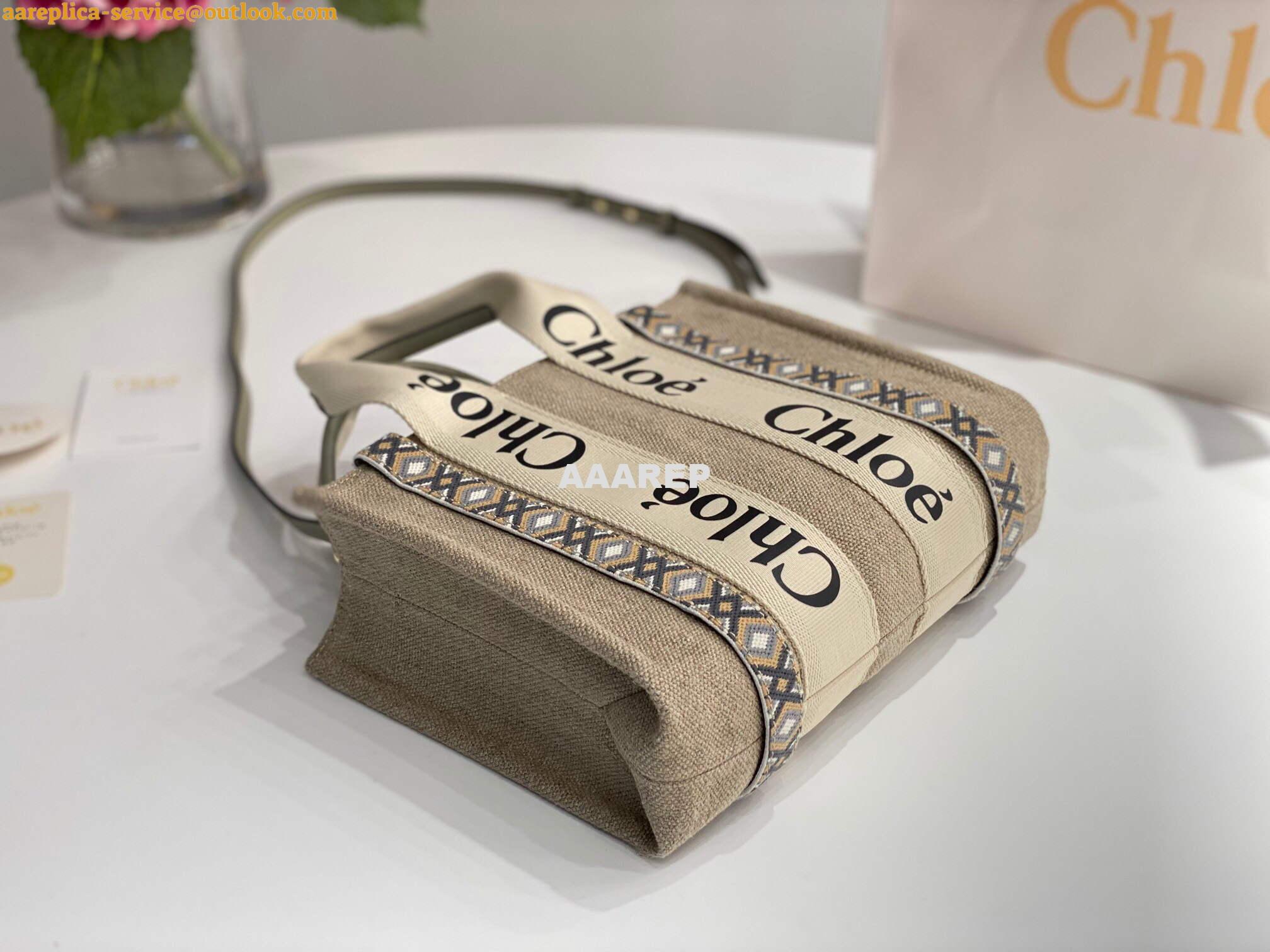 Replica Chloe 385E6690U Small Woody Tote Bag Green 6 Replica Chloe 385E6690U Small Woody Tote Bag Green 6