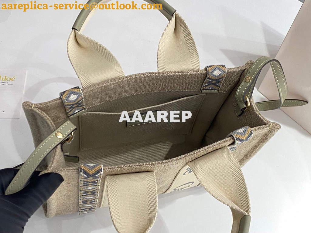 Replica Chloe 385E6690U Small Woody Tote Bag Green 7 Replica Chloe 385E6690U Small Woody Tote Bag Green 7