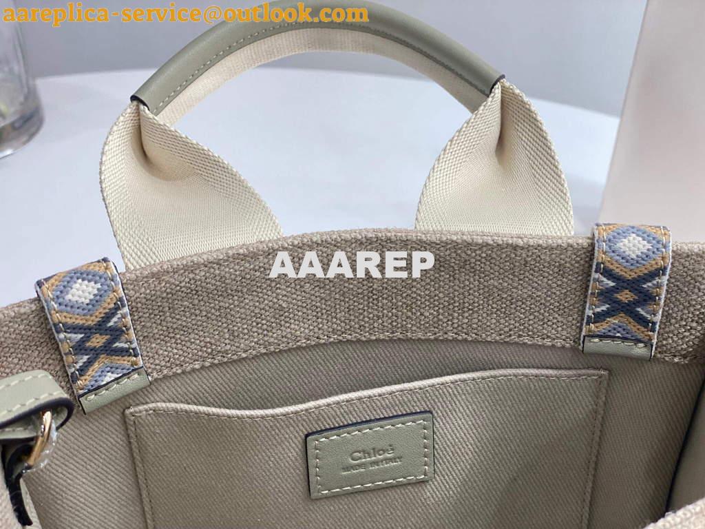 Replica Chloe 385E6690U Small Woody Tote Bag Green 8 Replica Chloe 385E6690U Small Woody Tote Bag Green 8