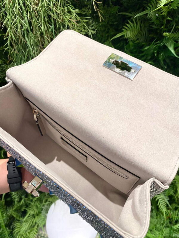 Replica Valentino V0082 Vsling Mini Bag With Sparkling Embroidery Pearl Gray 6