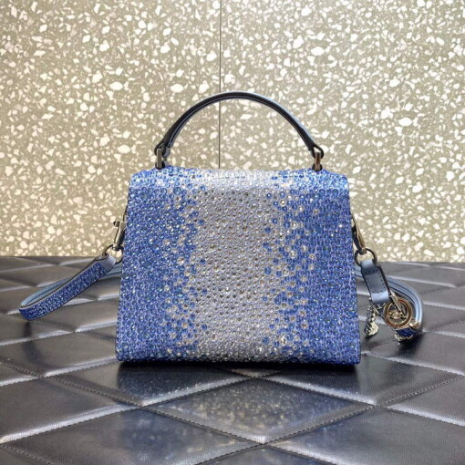 Replica Valentino 1W2B0G97TZA0FO Vsling Mini Handbag With Sparkling Embroidery Gradient blue
