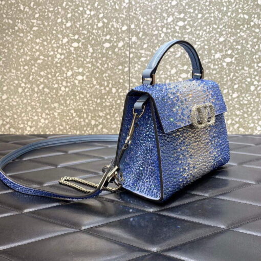 Replica Valentino 1W2B0G97TZA0FO Vsling Mini Handbag With Sparkling Embroidery Gradient blue 4