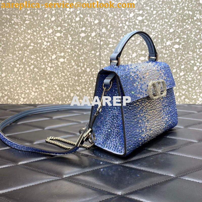 Replica Valentino 1W2B0G97TZA0FO Vsling Mini Handbag With Sparkling Embroidery Gradient blue 4 Replica Valentino 1W2B0G97TZA0FO Vsling Mini Handbag With Sparkling Embroidery Gradient blue 4