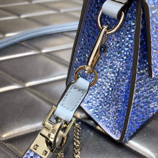 Replica Valentino 1W2B0G97TZA0FO Vsling Mini Handbag With Sparkling Embroidery Gradient blue 5