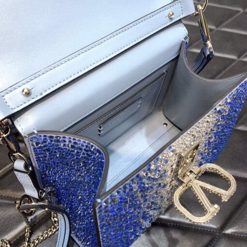 Replica Valentino 1W2B0G97TZA0FO Vsling Mini Handbag With Sparkling Embroidery Gradient blue 8