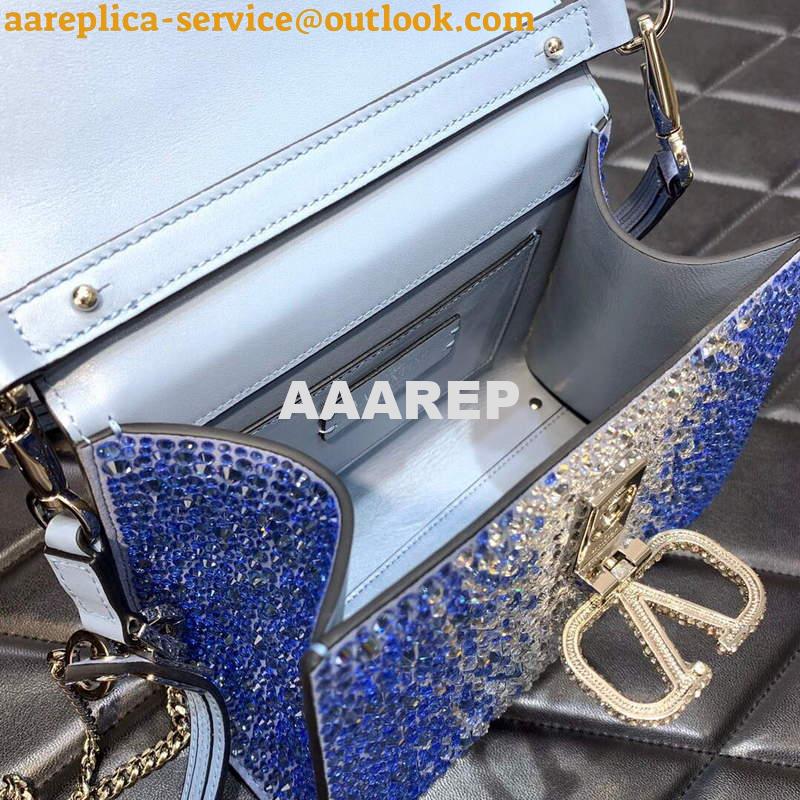 Replica Valentino 1W2B0G97TZA0FO Vsling Mini Handbag With Sparkling Embroidery Gradient blue 8 Replica Valentino 1W2B0G97TZA0FO Vsling Mini Handbag With Sparkling Embroidery Gradient blue 8