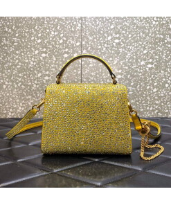 Replica Valentino 1W2B0G97TZA0FO Vsling Mini Handbag With Sparkling Embroidery Yellow