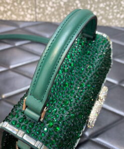 Replica Valentino 1W2B0G97TZA0FO Vsling Mini Handbag With Sparkling Embroidery Green 2